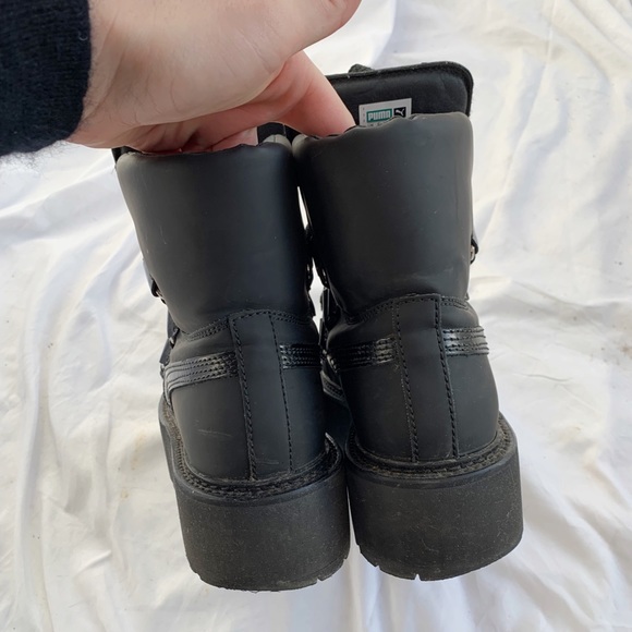 Puma Fenty By Rhianna Black Eyelet Platform Boots Size 6 - Picture 9 of 10
